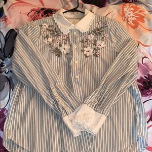 Kate spade ♠️ embroidered Magnolia Stripe Ruffle